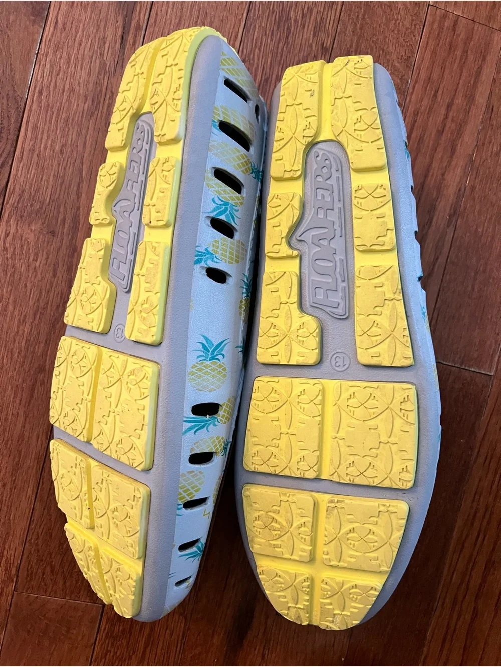 RoastersPerforated White Slip-On Shoe with Tropical Yellow Accent size 13